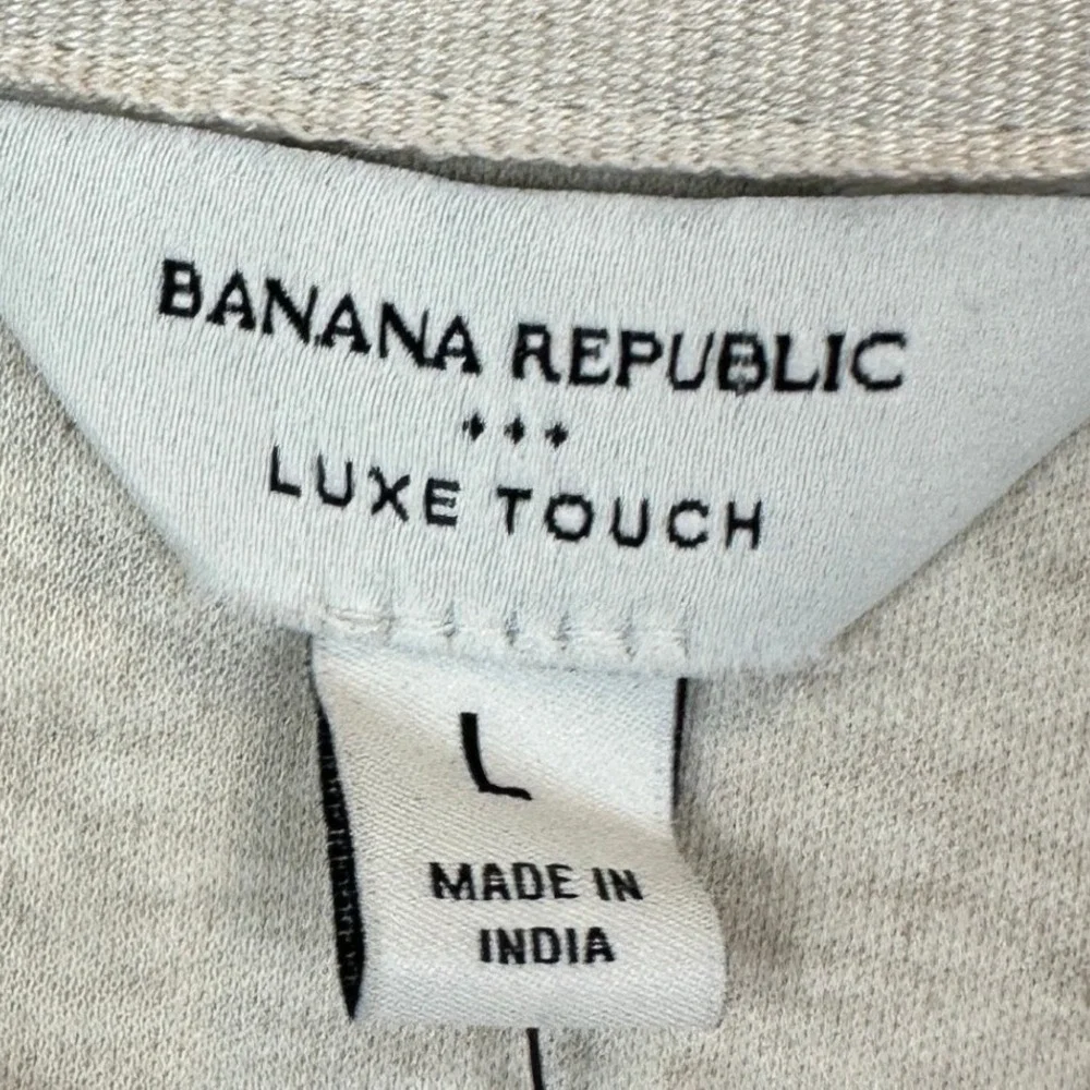 NEW Banana Republic Polo Shirt Mens Large Luxe Touch Oatmeal Beige Casual Rugby